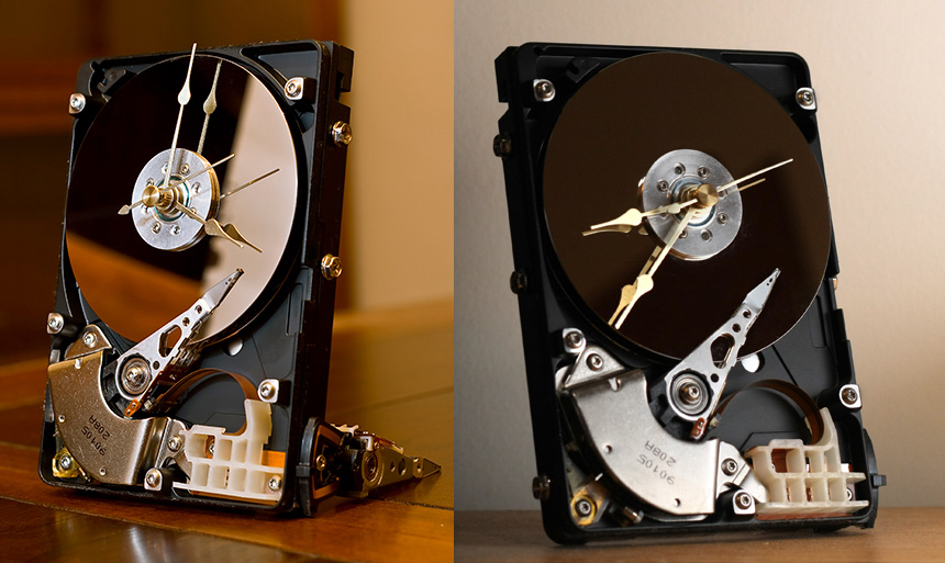 This is what the hard drive clock looked like when I finished it in 2008.